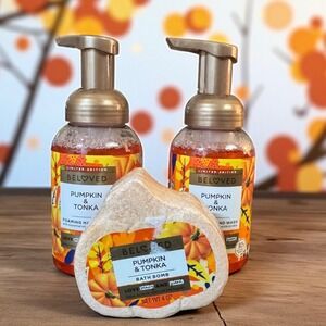 Beloved‎ Love Beauty Planet Pumpkin Tonka Foaming Hand Wash and Bath Bomb Set